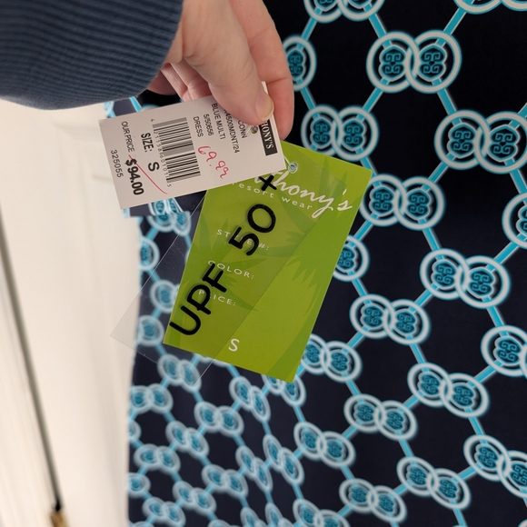 Lulu B Navy NWT Sheath Dress V-Neck, Elbow Sleeve - Picture 3 of 5